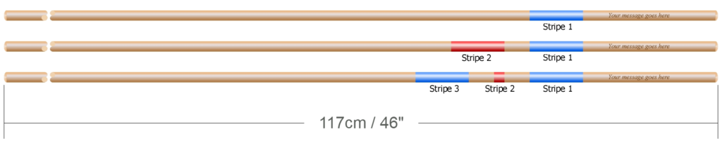 Layout of stripes on a stick